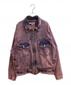 OAKLEY×PIETオークリー×ピエット）の古着「Distressed Denim Jacket」｜ピンク