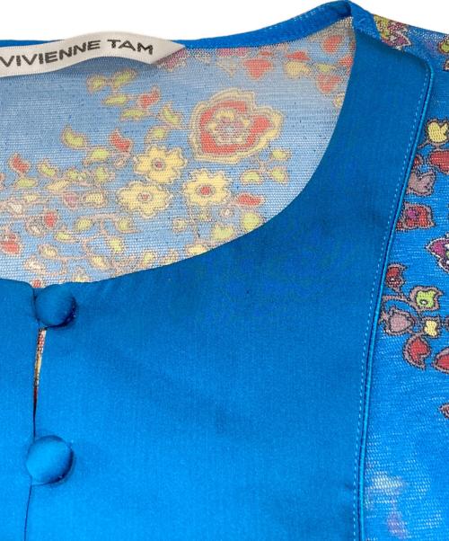 VIVIENNE TAM（ヴィヴィアンタム）VIVIENNE TAM (ヴィヴィアンタム) ペイズリーシアーカットソー ブルー サイズ:1の古着・服飾アイテム