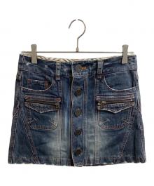 BURBERRY BLUE LABEL（バーバリー ブルー レーベル）の古着「ダメージ加工デニムミニスカート / FLF25-525-32」｜ブルー
