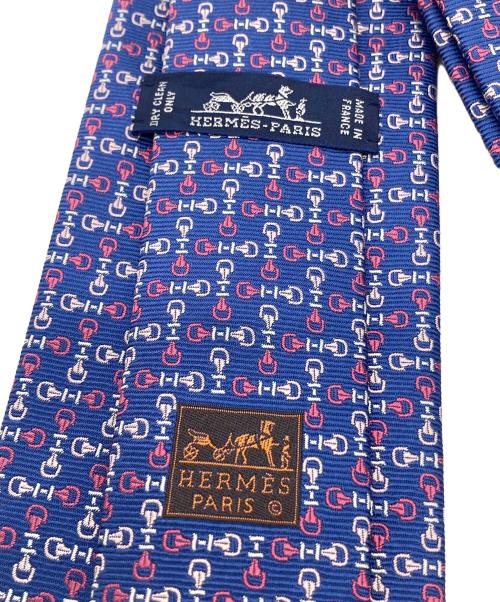 HERMES（エルメス）HERMES (エルメス) 馬具柄シルクネクタイ ネイビー サイズ:表記なしの古着・服飾アイテム