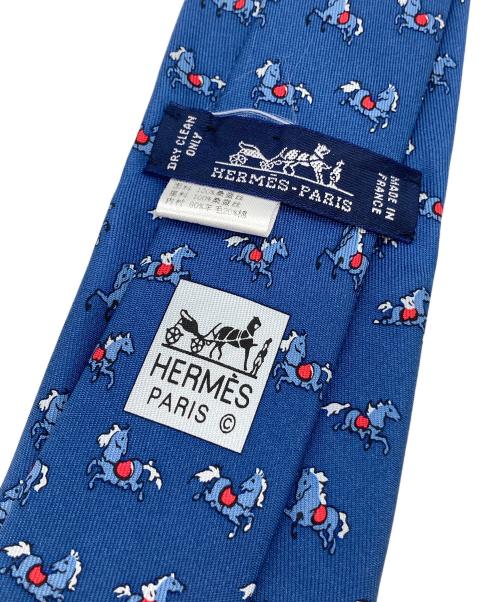 HERMES（エルメス）HERMES (エルメス) ロデオ柄シルクネクタイ ネイビー サイズ:表記なしの古着・服飾アイテム