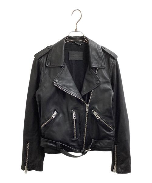 ALL SAINTS（オールセインツ）ALL SAINTS (オールセインツ) ラムレザー ダブルライダースジャケット ブラック サイズ:UK10の古着・服飾アイテム