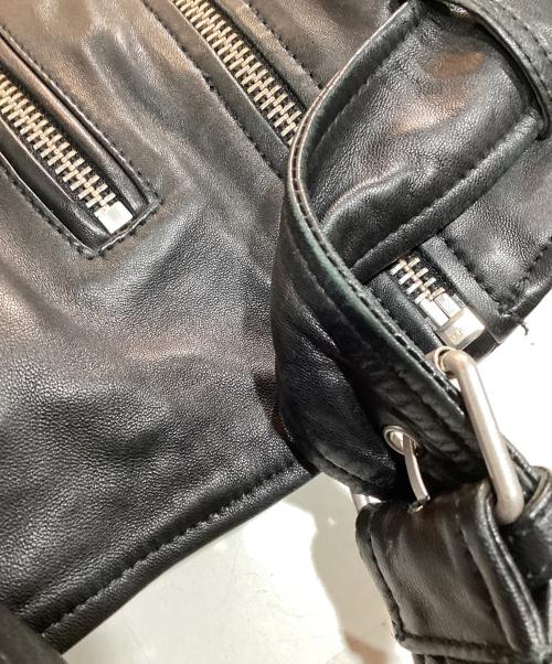 ALL SAINTS（オールセインツ）ALL SAINTS (オールセインツ) ラムレザー ダブルライダースジャケット ブラック サイズ:UK10の古着・服飾アイテム