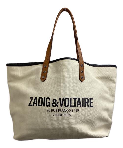 Zadig&Voltaire（ザディグエヴォルテール）ZADIG&VOLTAIRE (ザディグエヴォルテール) キャンバストートバッグ アイボリーの古着・服飾アイテム