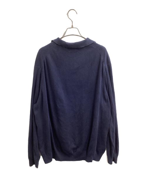 POLO RALPH LAUREN（ポロ・ラルフローレン）POLO RALPH LAUREN (ポロ・ラルフローレン) PIMA COTTON L/Sポロシャツ ネイビー サイズ:3XLTの古着・服飾アイテム