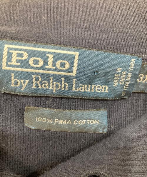 POLO RALPH LAUREN（ポロ・ラルフローレン）POLO RALPH LAUREN (ポロ・ラルフローレン) PIMA COTTON L/Sポロシャツ ネイビー サイズ:3XLTの古着・服飾アイテム