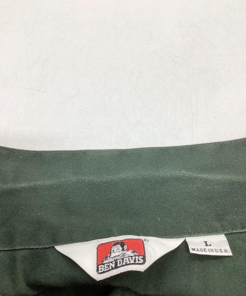 BEN DAVIS（ベンデイビス）BEN DAVIS (ベンデイビス) ハーフジップS/Sワークシャツ グリーン サイズ:Lの古着・服飾アイテム