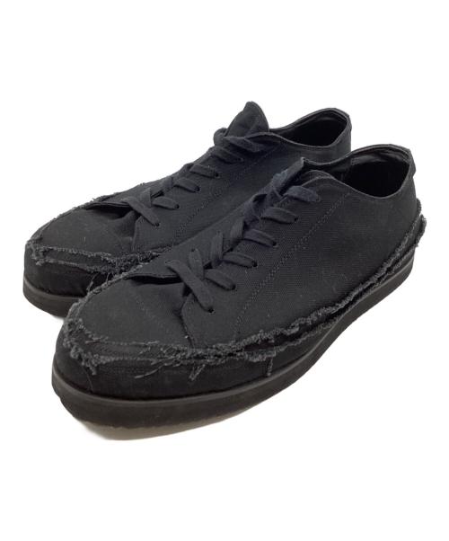 Yohji Yamamoto pour homme（ヨウジヤマモト プールオム）Yohji Yamamoto pour homme (ヨウジヤマモト プールオム) キャンバスカットオフスニーカー  / HX-E08-062  ブラック サイズ:3/4の古着・服飾アイテム