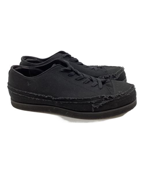 Yohji Yamamoto pour homme（ヨウジヤマモト プールオム）Yohji Yamamoto pour homme (ヨウジヤマモト プールオム) キャンバスカットオフスニーカー  / HX-E08-062  ブラック サイズ:3/4の古着・服飾アイテム