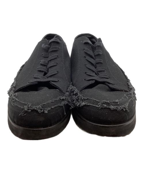 Yohji Yamamoto pour homme（ヨウジヤマモト プールオム）Yohji Yamamoto pour homme (ヨウジヤマモト プールオム) キャンバスカットオフスニーカー  / HX-E08-062  ブラック サイズ:3/4の古着・服飾アイテム