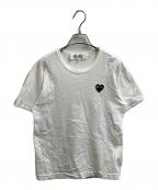 PLAY COMME des GARCONSプレイコムデギャルソン）の古着「T-Shirt With Black Emblem / 黒ハートロゴ Tシャツ / AX-T064 / AD2023」｜ホワイト