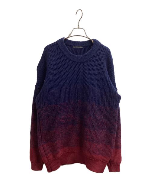 ISSEY MIYAKE MEN（イッセイミヤケメン）ISSEY MIYAKE MEN (イッセイミヤケメン) グラデーション  ニット / ME93KN115 ネイビー×レッド サイズ:3の古着・服飾アイテム