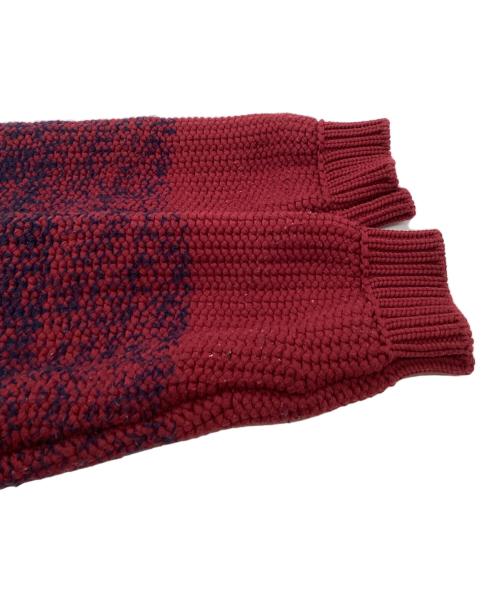 ISSEY MIYAKE MEN（イッセイミヤケメン）ISSEY MIYAKE MEN (イッセイミヤケメン) グラデーション  ニット / ME93KN115 ネイビー×レッド サイズ:3の古着・服飾アイテム