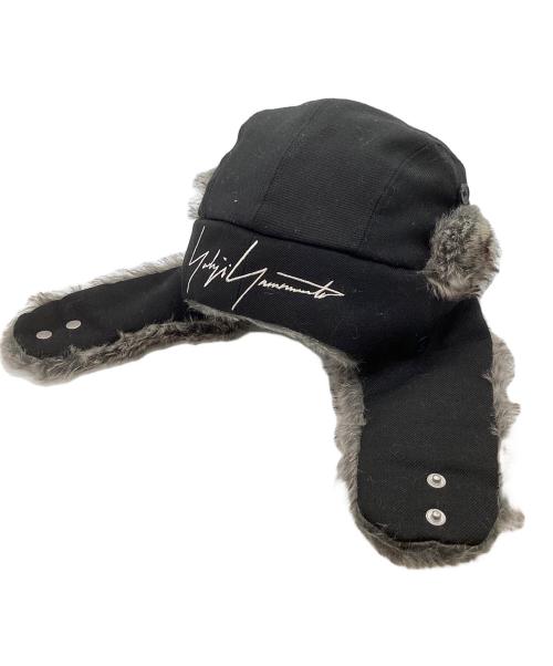 YOHJI YAMAMOTO（ヨウジヤマモト）YOHJI YAMAMOTO (ヨウジヤマモト) New Era (ニューエラ) フライトキャップ ブラックの古着・服飾アイテム