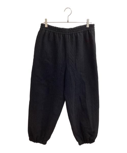 Y's（ワイズ）Y's (ワイズ) CABLE JQ KNIT ELASTIC WAIST PANTS ブラック サイズ:2の古着・服飾アイテム