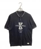 KARL HELMUT×PINK HOUSEカールヘルム×ピンクハウス）の古着「ハーフジップTシャツ」｜ブラック