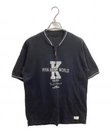 KARL HELMUT×PINK HOUSE（カールヘルム×ピンクハウス）の古着「ハーフジップTシャツ」｜ブラック