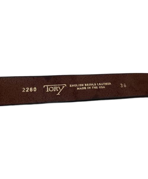 TORY LEATHER（トリーレザー）TORY LEATHER　 (トリーレザー) 2260 Brass Hoof Pick Belt / USA製 ブラウン サイズ:36の古着・服飾アイテム
