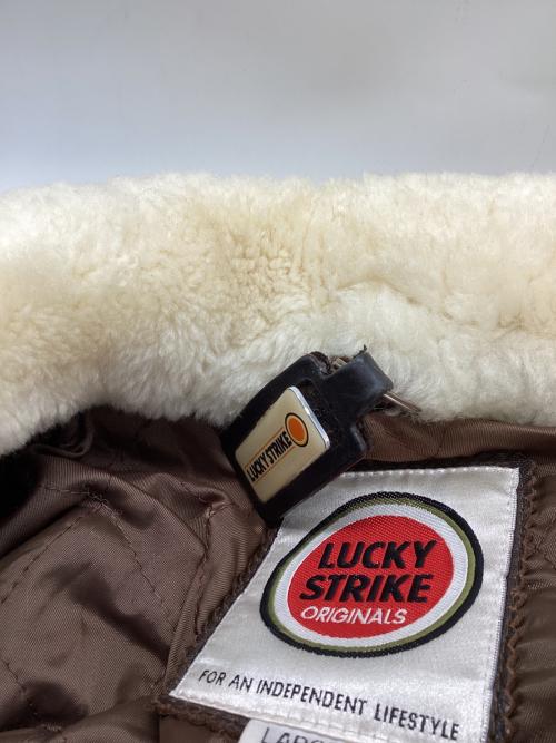 LUCKY STRIKE（ラッキーストライク）LUCKY STRIKE (ラッキーストライク) ボア襟フライトジャケット　/　6571-1330 ブラウン サイズ:Lの古着・服飾アイテム