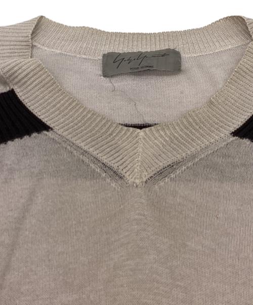 Yohji Yamamoto pour homme（ヨウジヤマモト プールオム）Yohji Yamamoto pour homme (ヨウジヤマモト プールオム) Gradation Loose Knit / HB-K02-090 グレー サイズ:3の古着・服飾アイテム