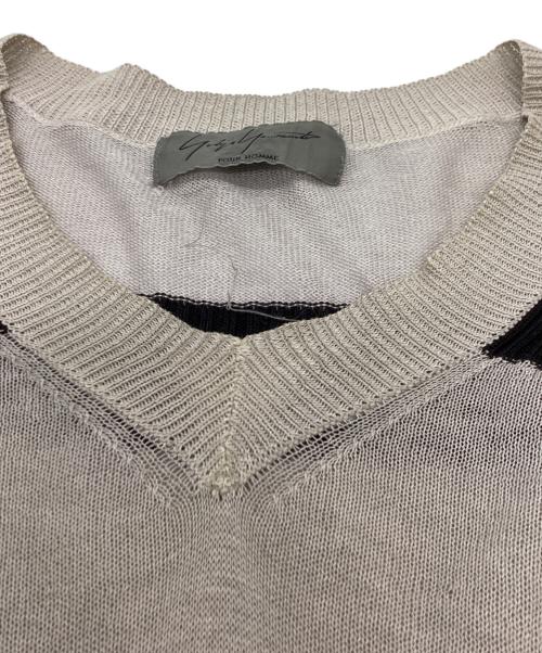 Yohji Yamamoto pour homme（ヨウジヤマモト プールオム）Yohji Yamamoto pour homme (ヨウジヤマモト プールオム) Gradation Loose Knit / HB-K02-090 グレー サイズ:3の古着・服飾アイテム