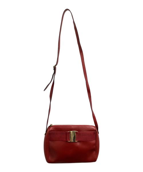 Salvatore Ferragamo（サルヴァトーレ フェラガモ）Salvatore Ferragamo (サルヴァトーレ フェラガモ) リボンショルダーバッグ レッドの古着・服飾アイテム