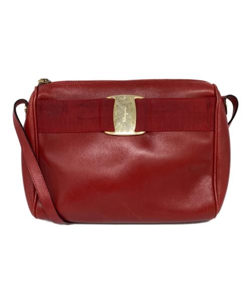 Salvatore Ferragamo（サルヴァトーレ フェラガモ）Salvatore Ferragamo (サルヴァトーレ フェラガモ) リボンショルダーバッグ レッドの古着・服飾アイテム