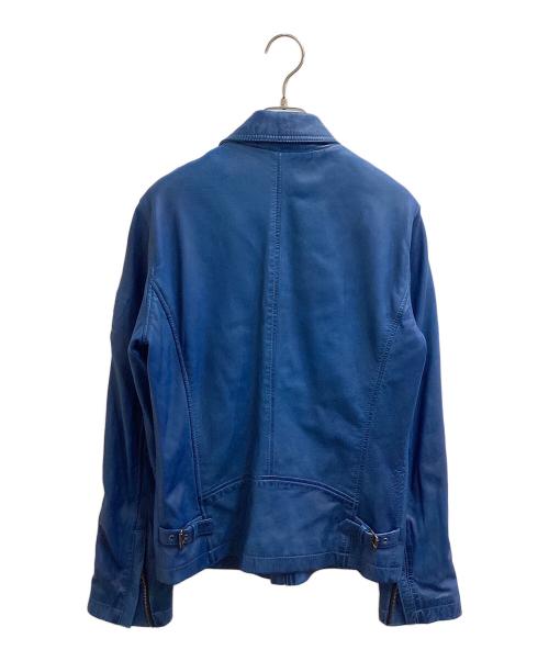 knackered（ナッカード）KNACKERED (ナッカード) USED加工レザージャケット ブルー サイズ:Mの古着・服飾アイテム