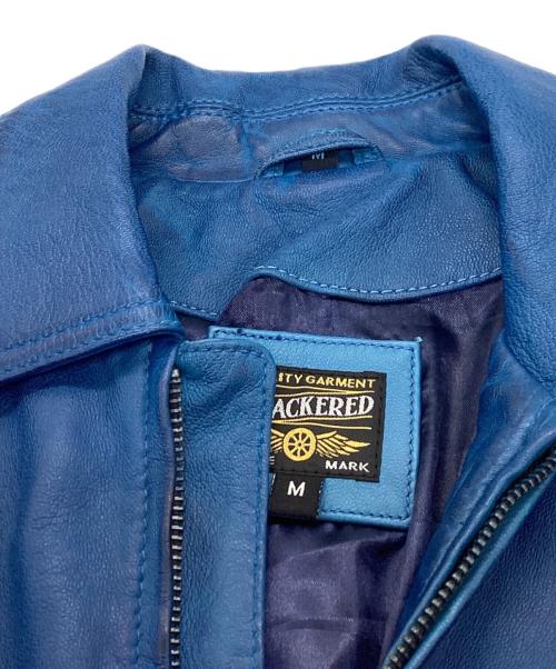knackered（ナッカード）KNACKERED (ナッカード) USED加工レザージャケット ブルー サイズ:Mの古着・服飾アイテム