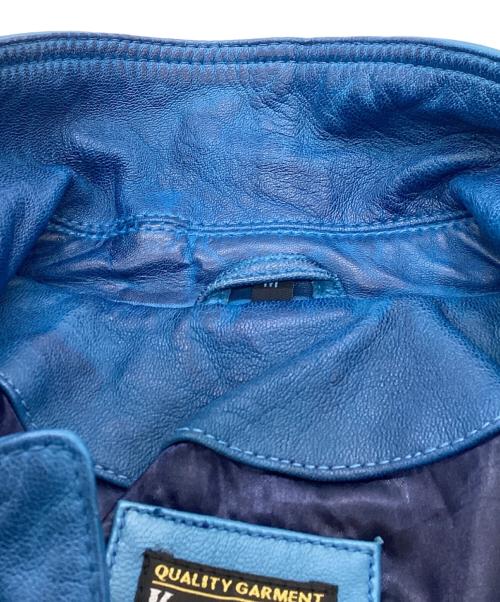 knackered（ナッカード）KNACKERED (ナッカード) USED加工レザージャケット ブルー サイズ:Mの古着・服飾アイテム
