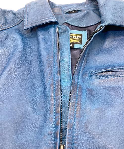 knackered（ナッカード）KNACKERED (ナッカード) USED加工レザージャケット ブルー サイズ:Mの古着・服飾アイテム