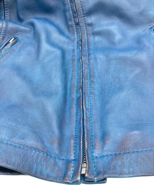 knackered（ナッカード）KNACKERED (ナッカード) USED加工レザージャケット ブルー サイズ:Mの古着・服飾アイテム