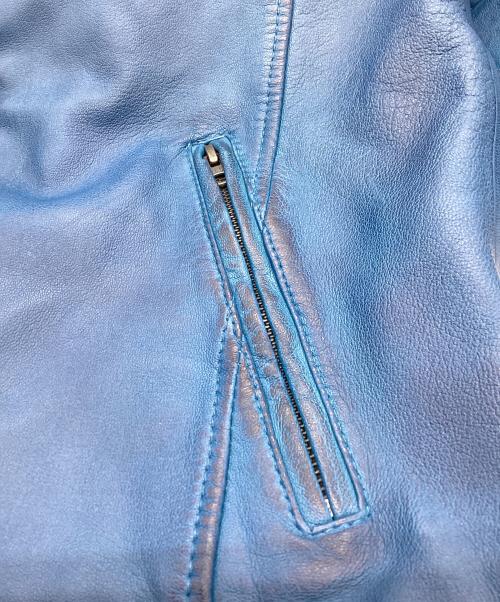 knackered（ナッカード）KNACKERED (ナッカード) USED加工レザージャケット ブルー サイズ:Mの古着・服飾アイテム