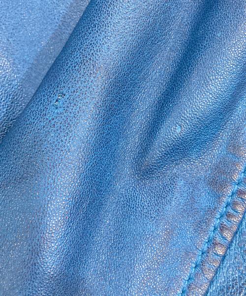 knackered（ナッカード）KNACKERED (ナッカード) USED加工レザージャケット ブルー サイズ:Mの古着・服飾アイテム