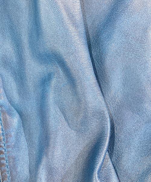 knackered（ナッカード）KNACKERED (ナッカード) USED加工レザージャケット ブルー サイズ:Mの古着・服飾アイテム