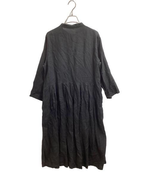 nest Robe（ネストローブ）nest Robe (ネストローブ) Yネック　リネン　ワンピース ブラック サイズ:Fの古着・服飾アイテム