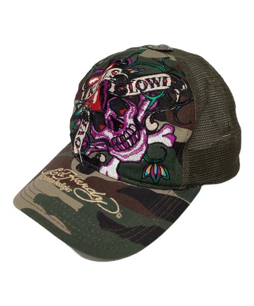 Ed Hardy（エド ハーディー）ED HARDY (エド ハーディー) メッシュキャップ グリーンの古着・服飾アイテム