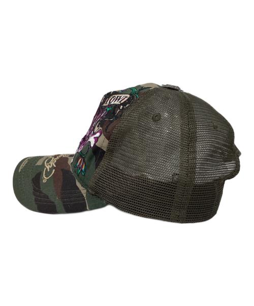 Ed Hardy（エド ハーディー）ED HARDY (エド ハーディー) メッシュキャップ グリーンの古着・服飾アイテム