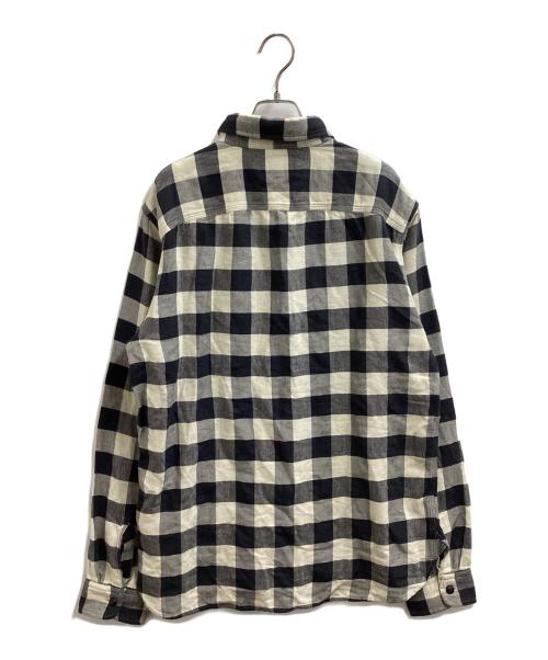 RRL（ダブルアールエル）RRL (ダブルアールエル) バッファローチェック ツイル ワークシャツ ホワイト×ブラック サイズ:Mの古着・服飾アイテム