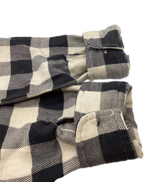 RRL（ダブルアールエル）RRL (ダブルアールエル) バッファローチェック ツイル ワークシャツ ホワイト×ブラック サイズ:Mの古着・服飾アイテム
