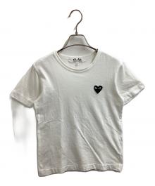 PLAY COMME des GARCONS（プレイコムデギャルソン）の古着「ブラックハートロゴTシャツ」｜ホワイト