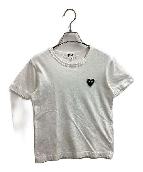 PLAY COMME des GARCONS（プレイコムデギャルソン）PLAY COMME des GARCONS (プレイコムデギャルソン) ブラックハートロゴTシャツ ホワイト サイズ:Sの古着・服飾アイテム