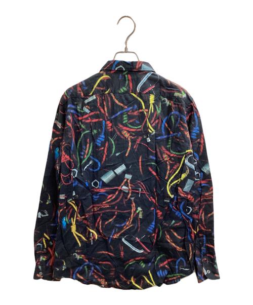 PS Paul Smith（ＰＳポールスミス）PS Paul Smith (ＰＳポールスミス) クライミングローププリントシャツ ブラック サイズ:Mの古着・服飾アイテム
