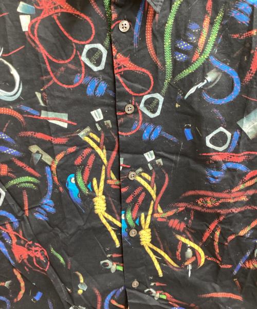 PS Paul Smith（ＰＳポールスミス）PS Paul Smith (ＰＳポールスミス) クライミングローププリントシャツ ブラック サイズ:Mの古着・服飾アイテム