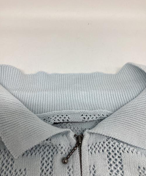 HUF（ハフ）HUF (ハフ) MONOGRAM JACQUARD ZIP SWEATER ブルー サイズ:XLの古着・服飾アイテム