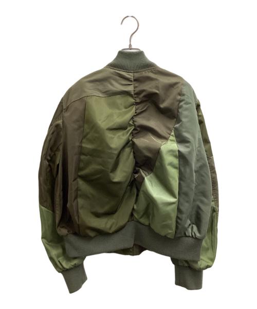 ANREALAGE（アンリアレイジ）ANREALAGE (アンリアレイジ) PANEL PATCHWORK MA-1 ジャケット オリーブ サイズ:46の古着・服飾アイテム