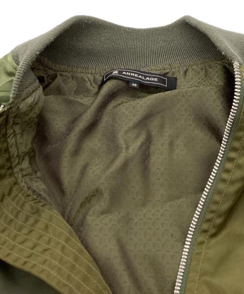 ANREALAGE（アンリアレイジ）ANREALAGE (アンリアレイジ) PANEL PATCHWORK MA-1 ジャケット オリーブ サイズ:46の古着・服飾アイテム