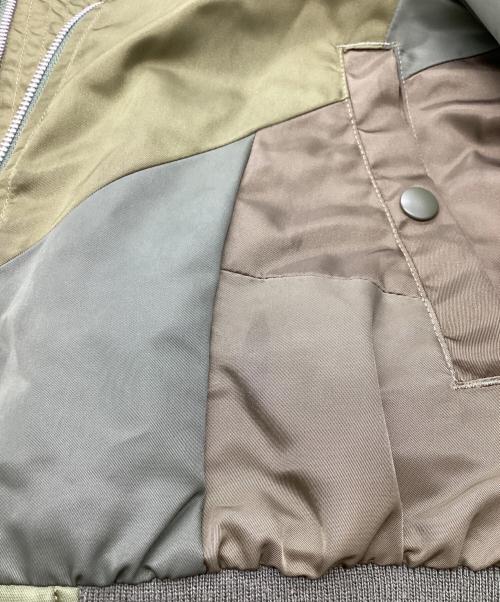 ANREALAGE（アンリアレイジ）ANREALAGE (アンリアレイジ) PANEL PATCHWORK MA-1 ジャケット オリーブ サイズ:46の古着・服飾アイテム