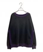 Needlesニードルズ）の古着「2-Tone Crew Neck Sweat Shirt / 2トーンクルーネックスウェット / PU292」｜ブラック