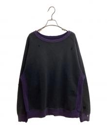 Needles（ニードルズ）の古着「2-Tone Crew Neck Sweat Shirt / 2トーンクルーネックスウェット / PU292」｜ブラック